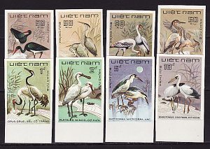Вьетнам, 1983, Птицы, 8 марок без зубцов